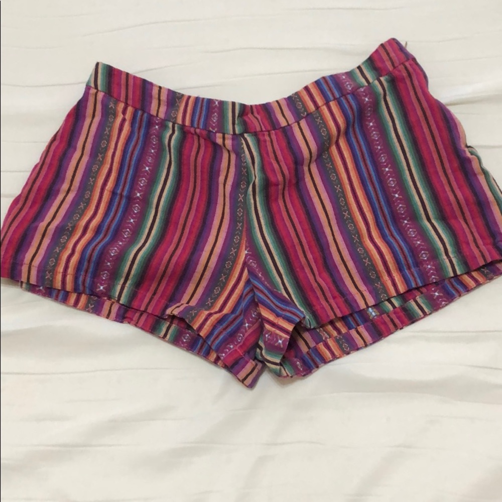 Free People multi color stripped shorts